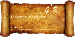 Güntner Rozália névjegykártya